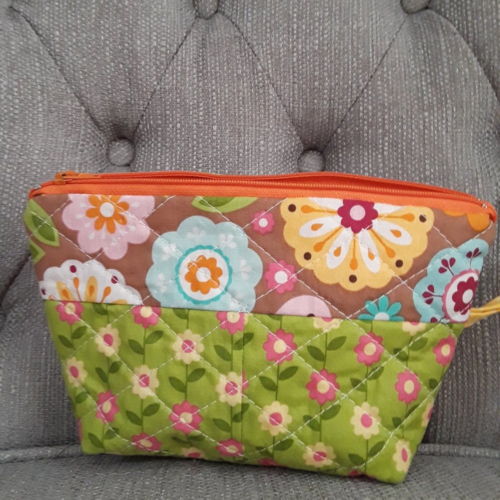 Latte Inspired Cosmetics Bag Floral